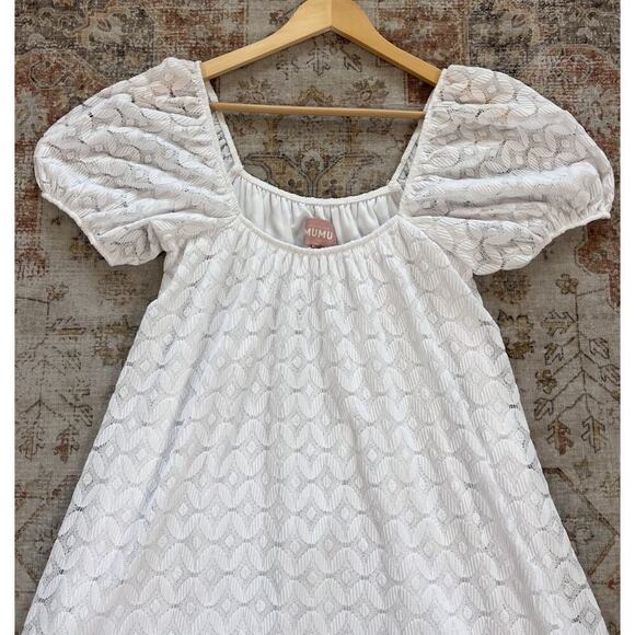 Show Me Your Mumu Flora Spacey Lacey White Mini Dress Womens Size S - Picture 2 of 8